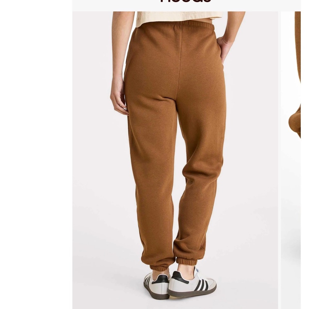 Nuuds Classic Sweatpant Chocolate Brown Fleece‎ Joggers Womens Size S - Picture 3 of 9